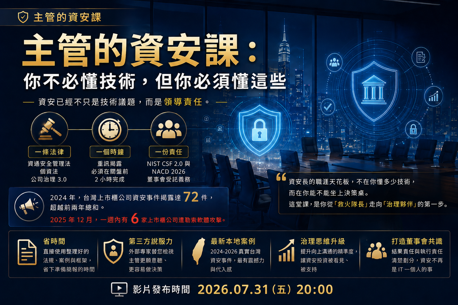 主管的資安課：你不必懂技術，但你必須懂這些